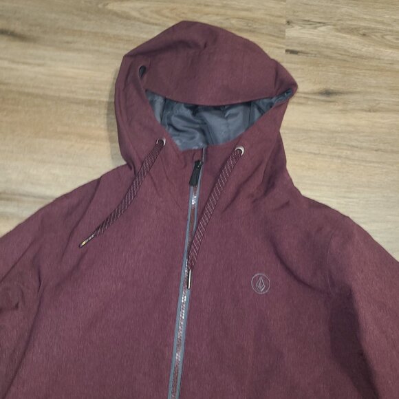 Volcom women S Long Zip Hooded Ski Snow Jacket Coat - Picture 2 of 8